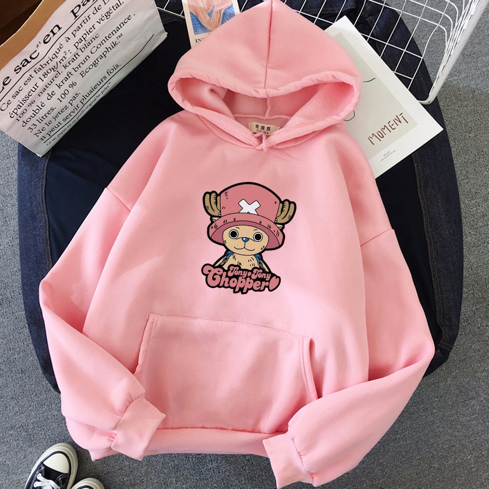 Unisex Luffy Print Casual Pullover Hoodie