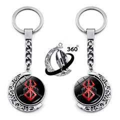 Double-sided Anime Logo Rotating Keychain Pendant