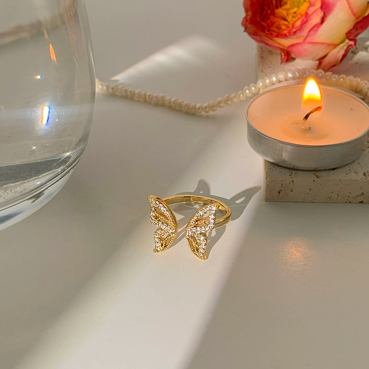 Cute Adjustable Butterfly Ring