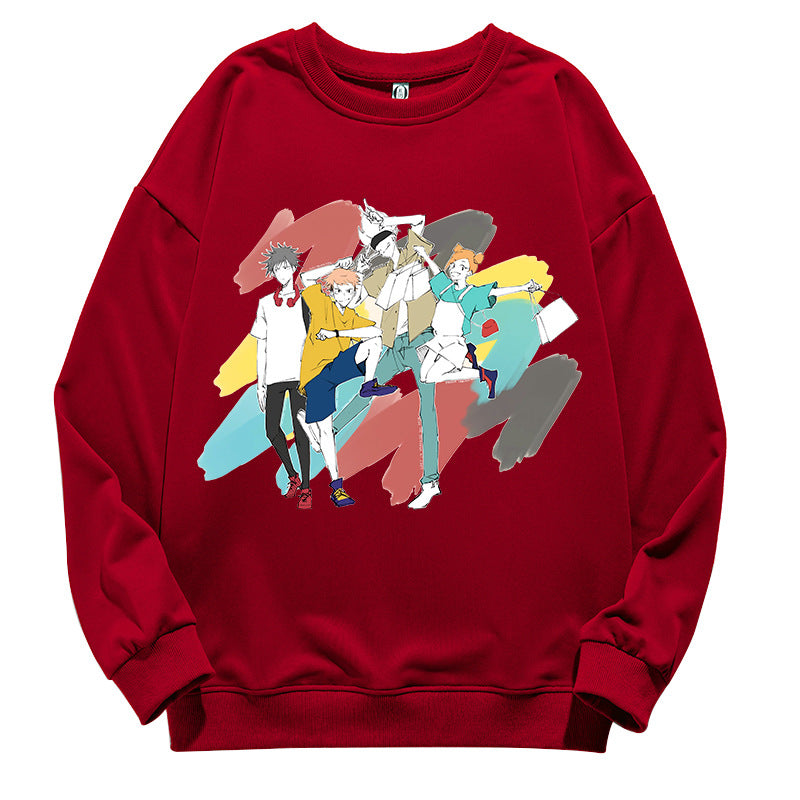 Unisex Anime Graphic Crew Neck Long Sleeve Sweatshirt