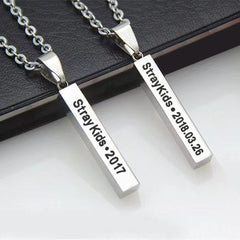 Cool Versatile Name Square Vertical Bar Necklace