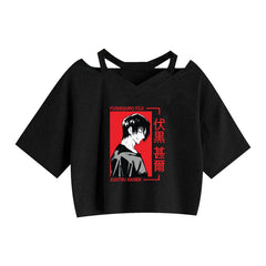 Women's Anime Summer Breathable Crop T-shirt