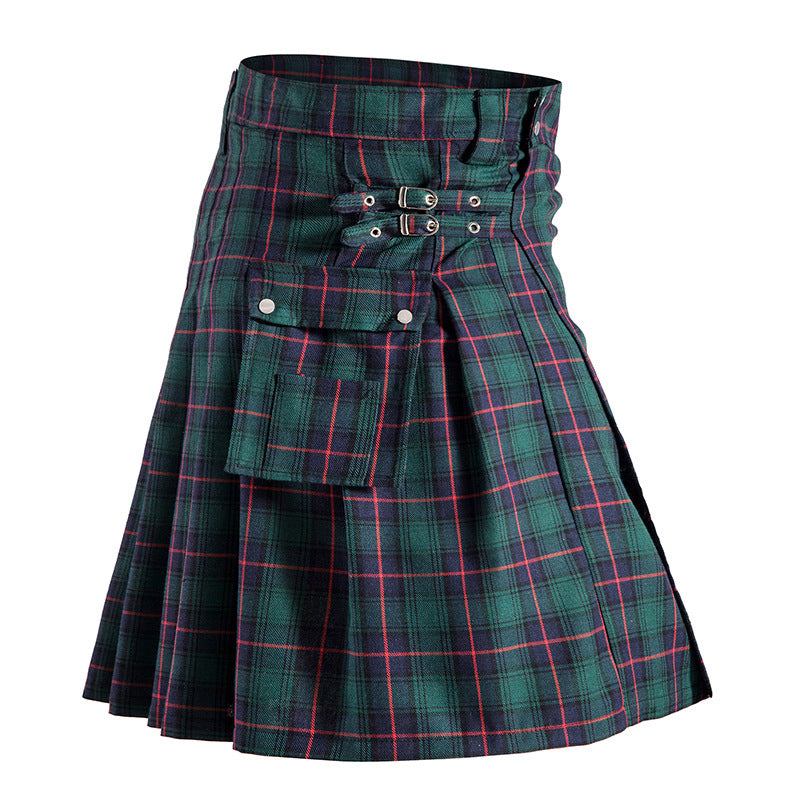 Scottish Style Unisex Traditional Plaid Short Skirt