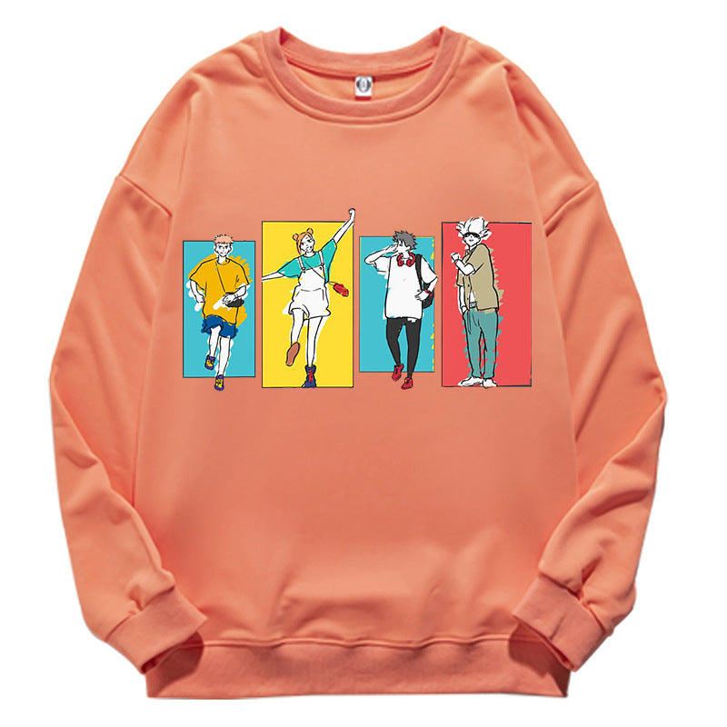 Unisex Casual Anime Crew Neck Long Sleeve Sweatshirt