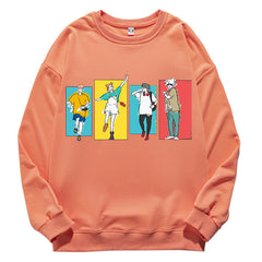 Unisex Casual Anime Crew Neck Long Sleeve Sweatshirt