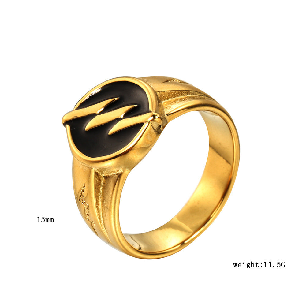 Retro Fashion Stainless Steel Lightning Ring