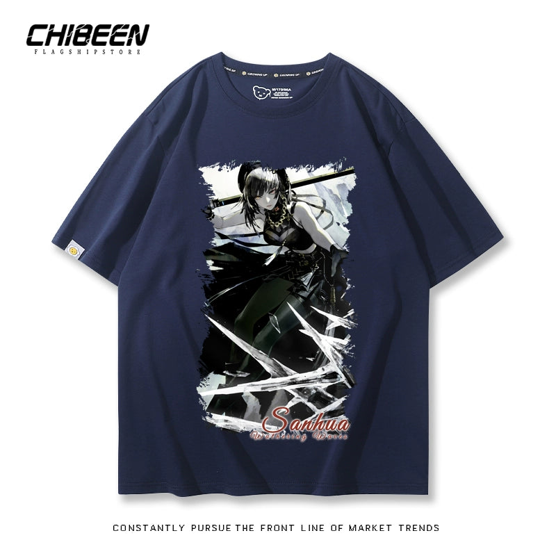 Game Print Short-sleeved Cotton Loose Tee