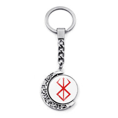 Double-sided Anime Logo Rotating Keychain Pendant