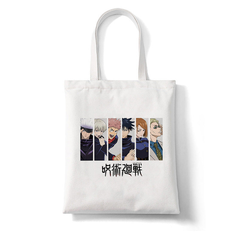 Trendy Anime Printed Canvas Shoulder Tote Bag