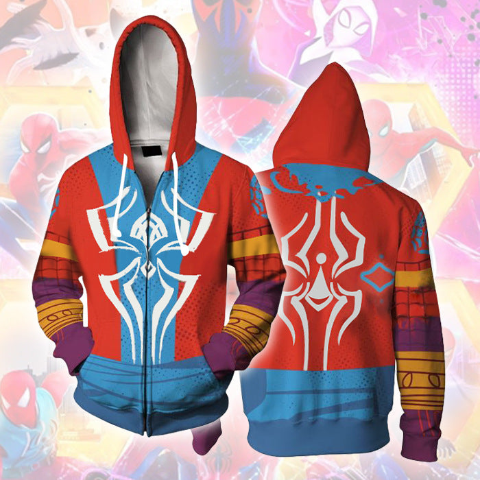 Cool Spider Universe Cosplay Men's Zipper Hoodie