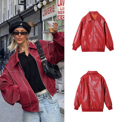 Retro Women's Loose Zipper Jacket