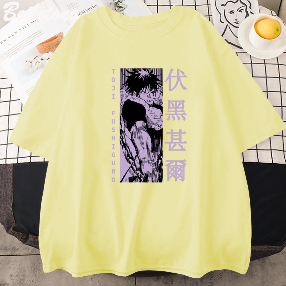 Unisex Toji Fushiguro Printed Crew Neck Tee