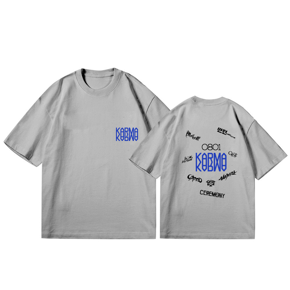 KARMA Album Logo Print Crew Neck T-Shirt