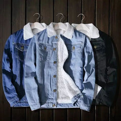 Unisex Trendy Versatile Thickened Warm Denim Jacket