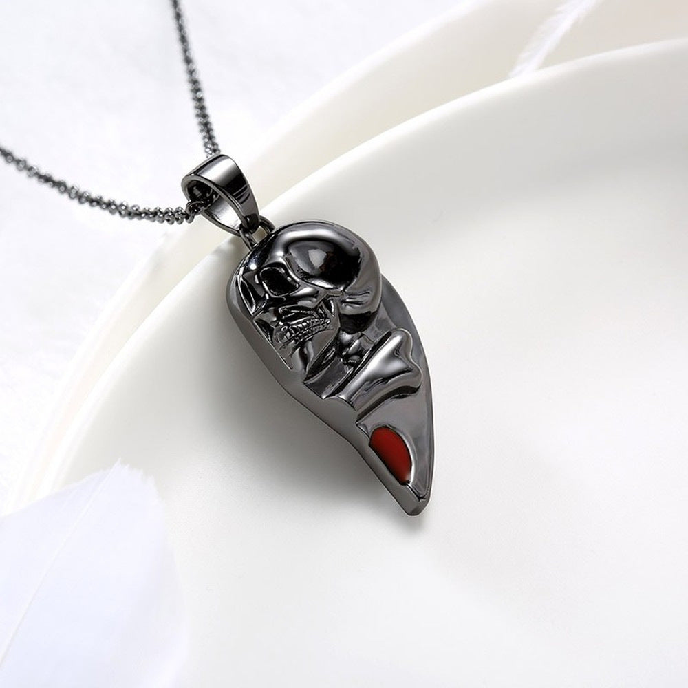 Creative Heart-shaped Skull Magnetic Couple Necklace