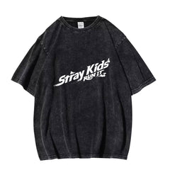 SKZ RUN IT Poster Cotton Washed T-shirt