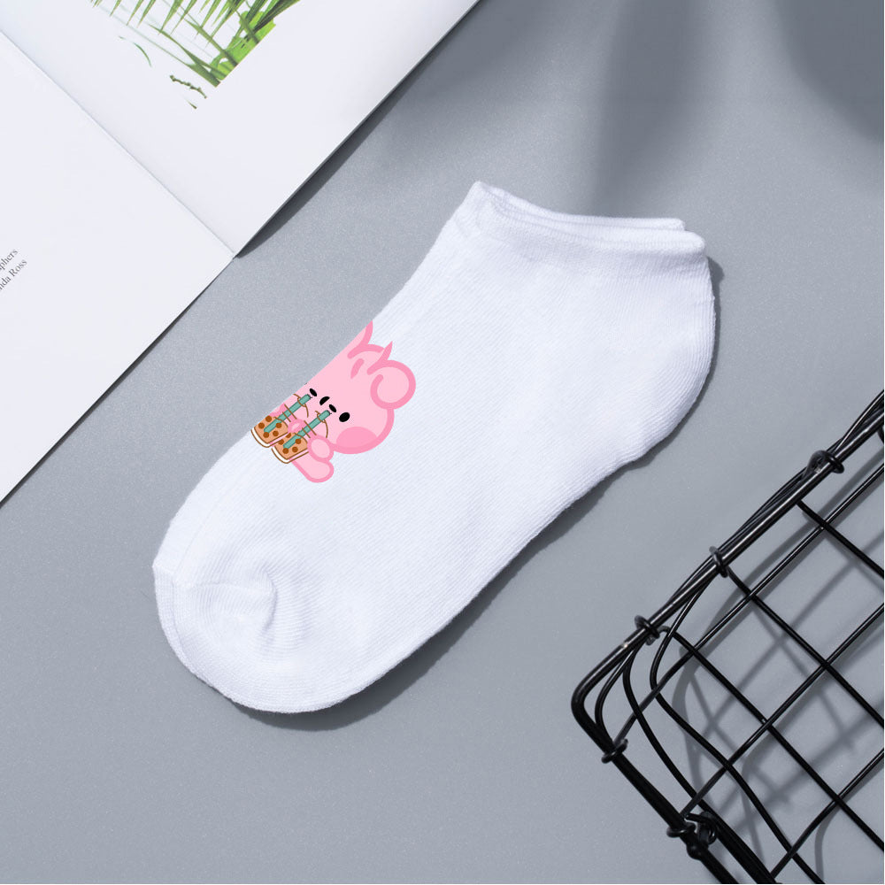 Cute Bts Multi-color Short Boat Socks