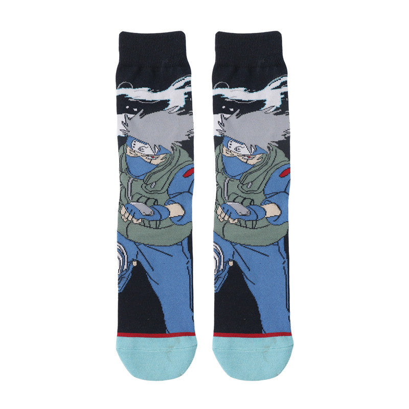 Trendy Men's Cotton Anime Socks