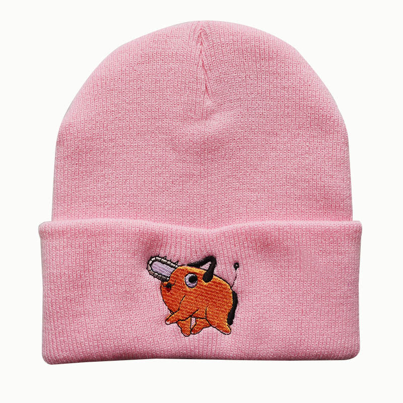 Pochita Anime Embroidery Knitted Hat