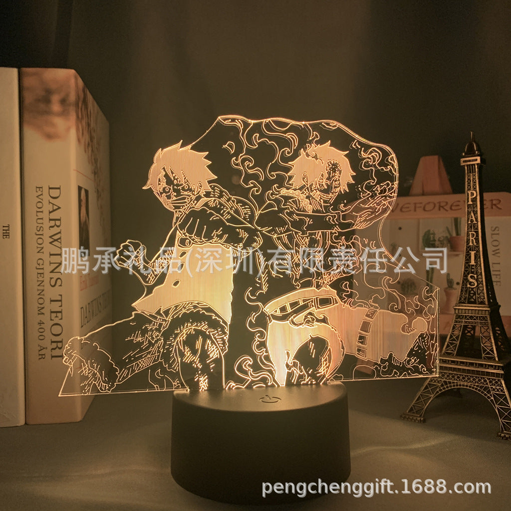 Colorful Luffy 3D Night Light