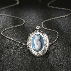 Gothic Cat Pattern Pendant Necklace