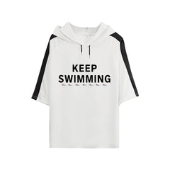 BTS Keep Swimming Print Hooded T-shirt