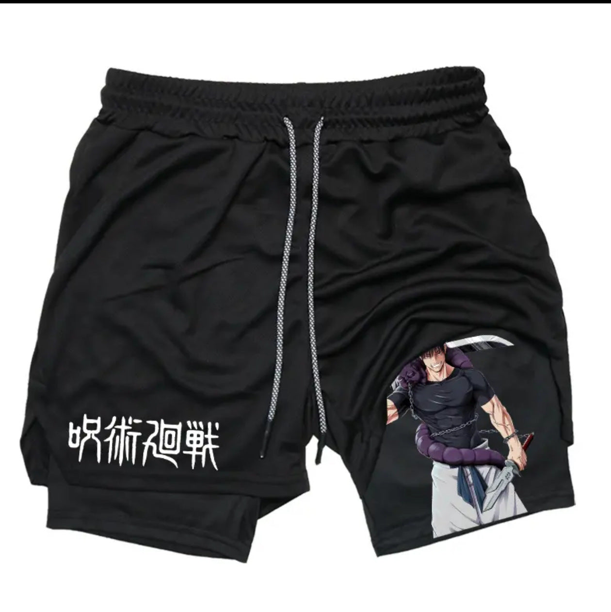 Anime Printed Double-layer Fitness Casual Shorts