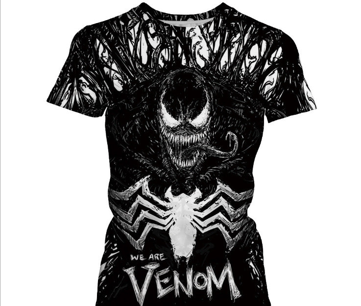 Trendy Men's Venom 3D Printed Round Neck T-Shirt