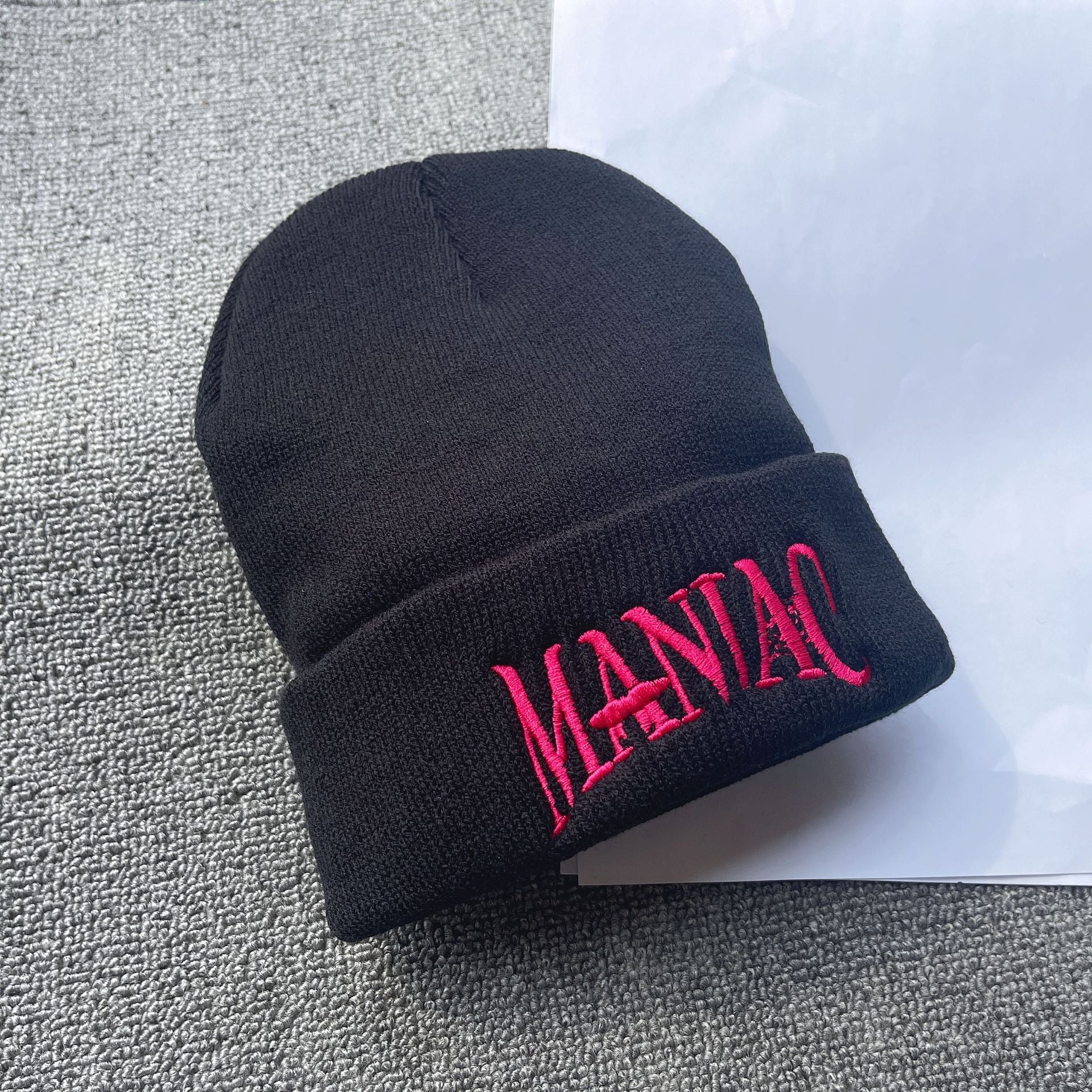 Kpop MANIAC Embroidered Knit Woolen Hat