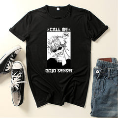 Creative Call Me Gojo Sensei Print Loose T-shirt