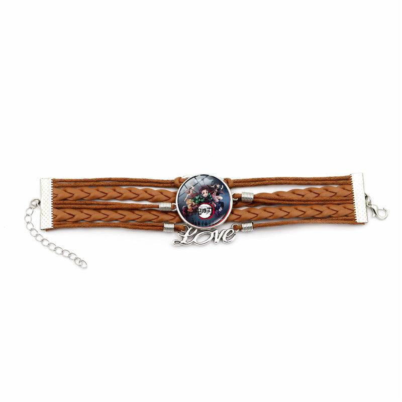 Casual Anime Brown Braided Rope Bracelet