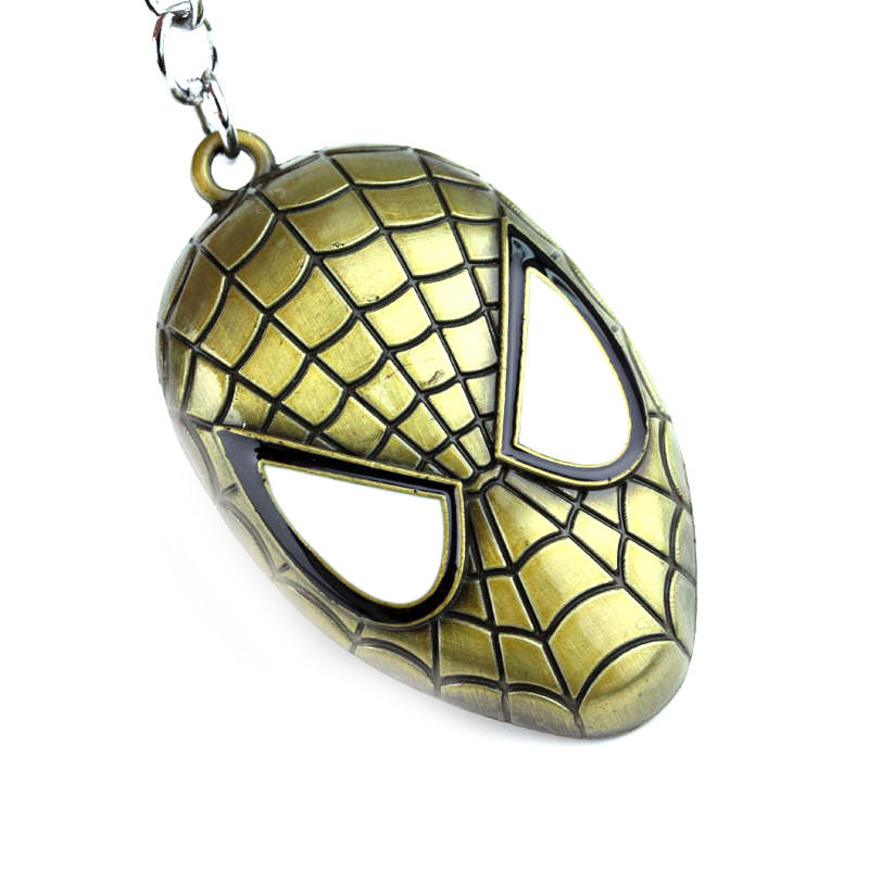 Spider Mask Logo Keychain Necklace