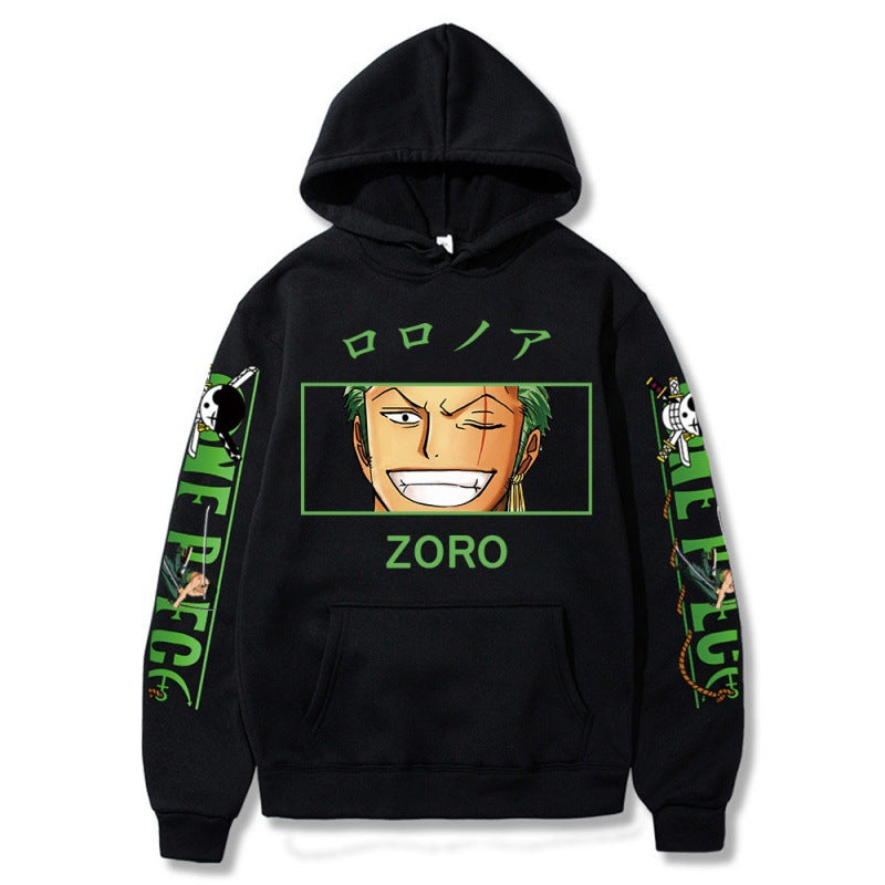 Casual ZORO Print Unisex Long-sleeved Hoodie