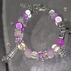 BANGTAN Purple Beaded Bracelet