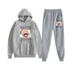 Unisex Luffy Anime Printed Hoodie Sports Pants