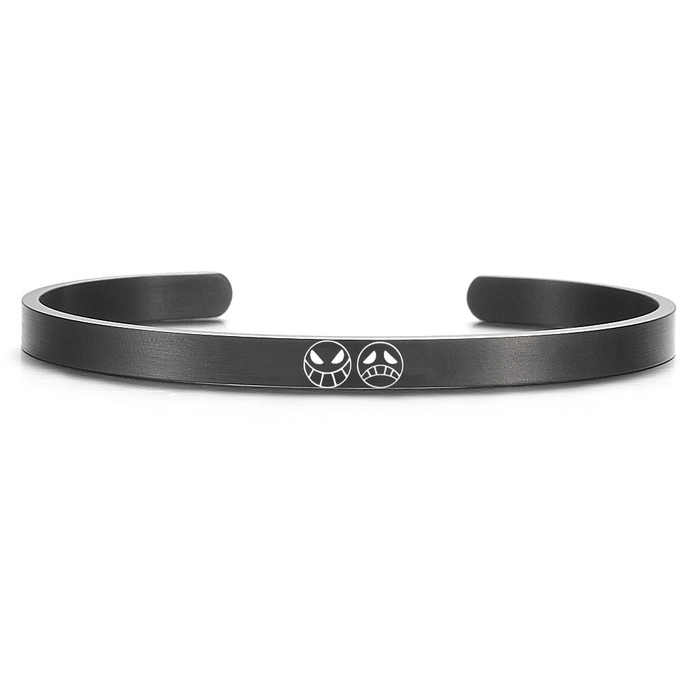 Stainless Steel Luffy Logo Laser Bracelet