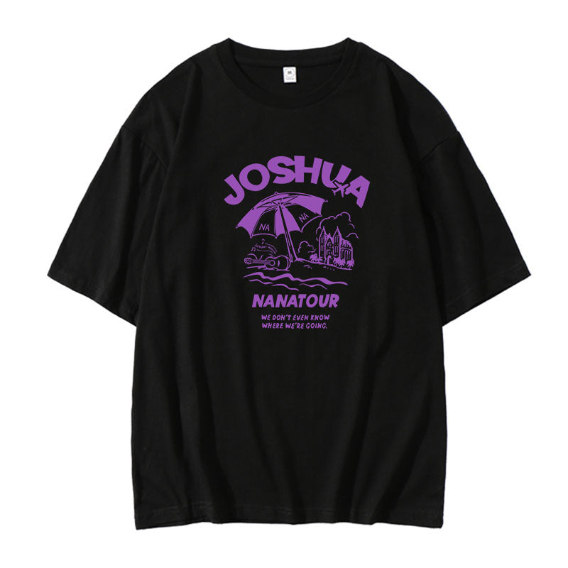 Unisex Kpop Round Neck Loose T-shirt