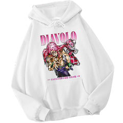 Trendy JOJO Diavolo Print Sports Hoodie