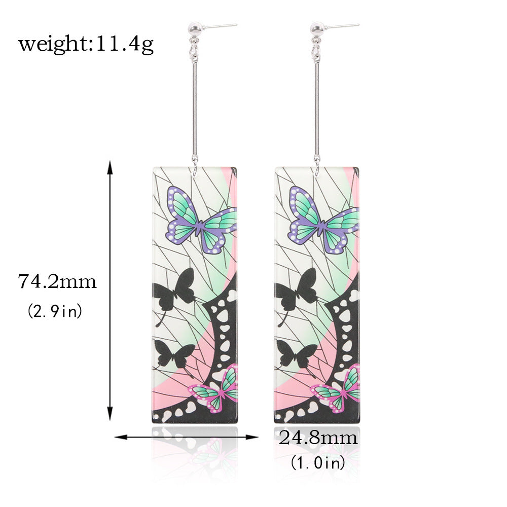 Anime Butterfly Acrylic Ear Clips Earrings