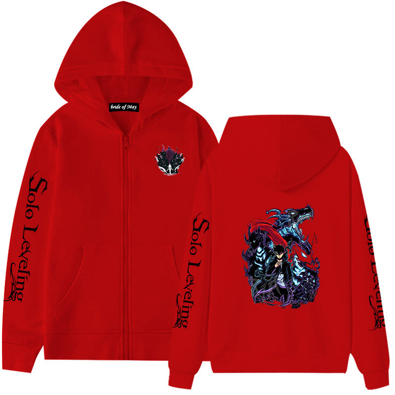 Unisex Anime Printed Loose Zipper Hoodie
