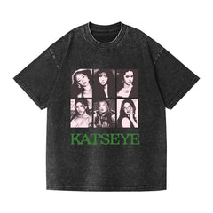 Vintage Katseye Cotton Washed Short-sleeved T-shirt