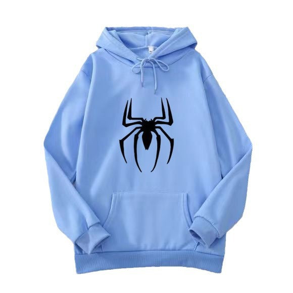 Trendy Spider Print Casual Loose Hoodie