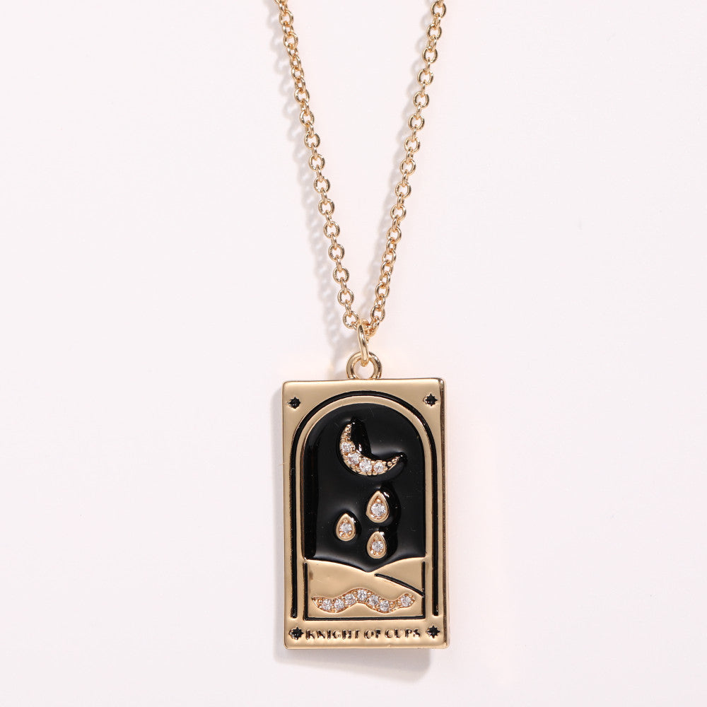 Gold-plated Tarot Square Necklace