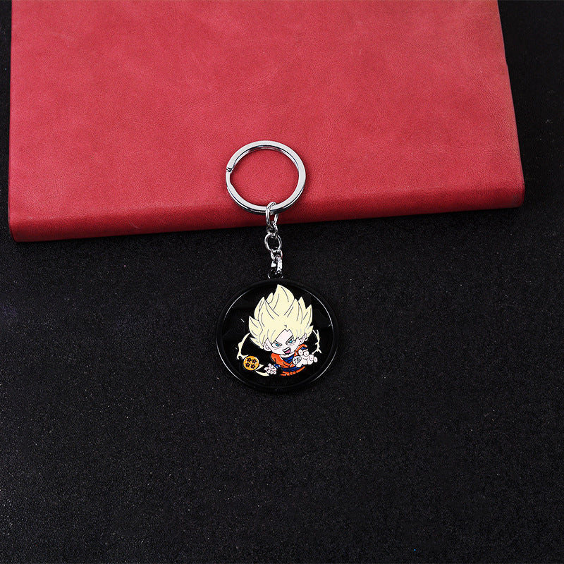 Rotating Goku Alloy Keychain Pendant