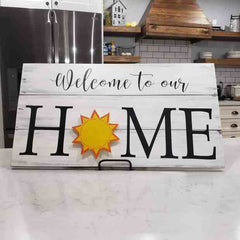 Welcome To Our Home Wooden Welcome Decoration Door Signs