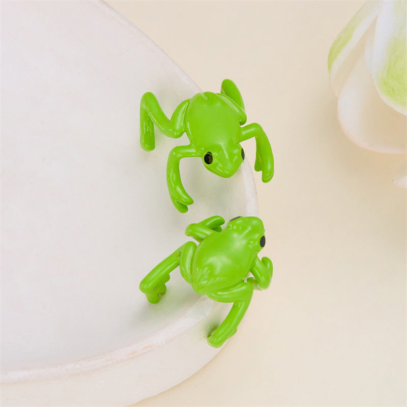 Retro Punk Style Frog Ear Clip Earrings