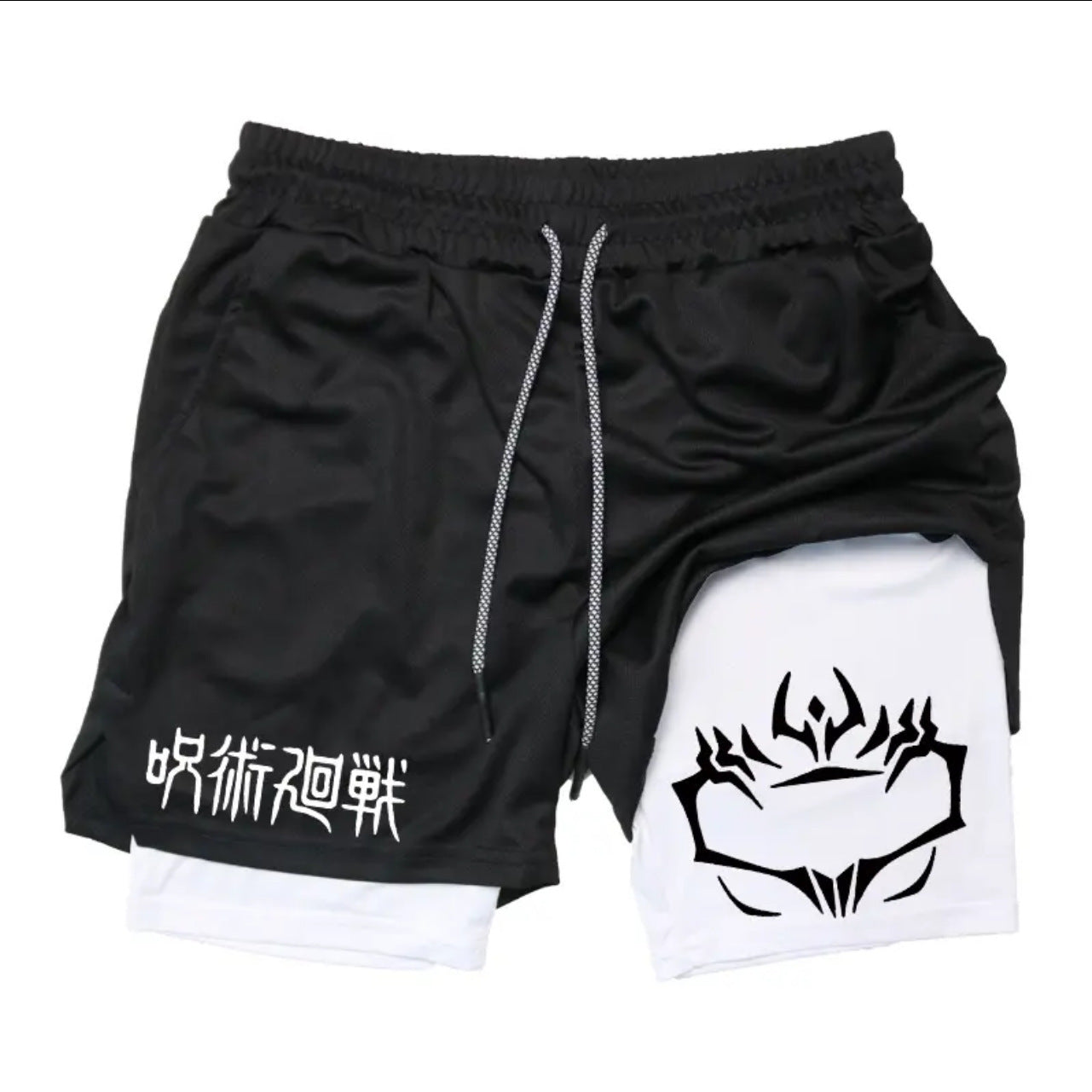 Anime Printed Double-layer Fitness Casual Shorts