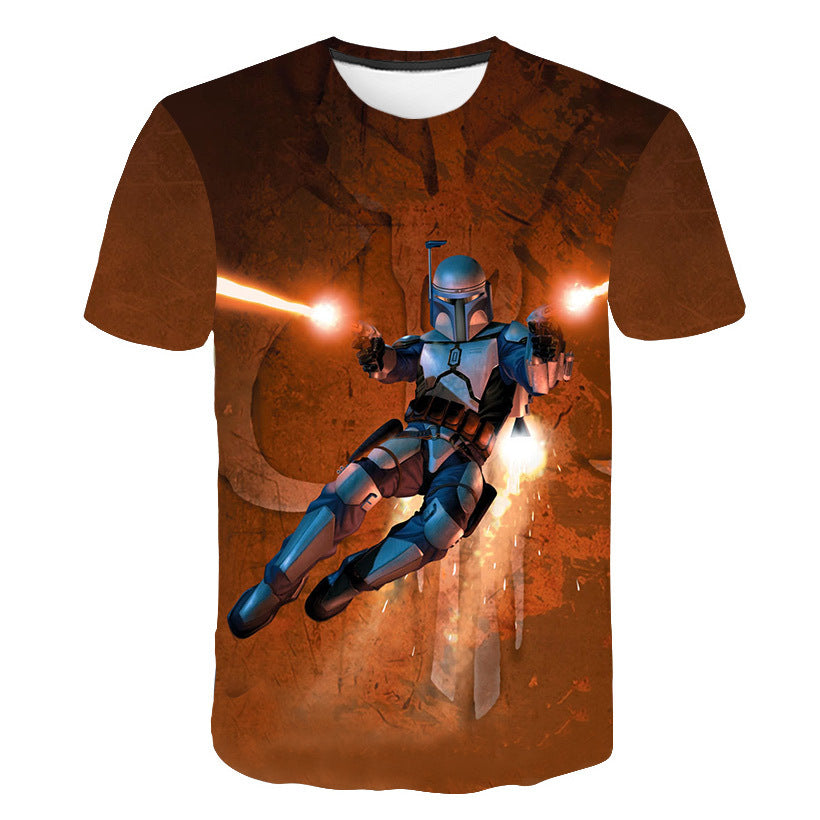 Men's Short Sleeve Comic Digital Print T-Shirt