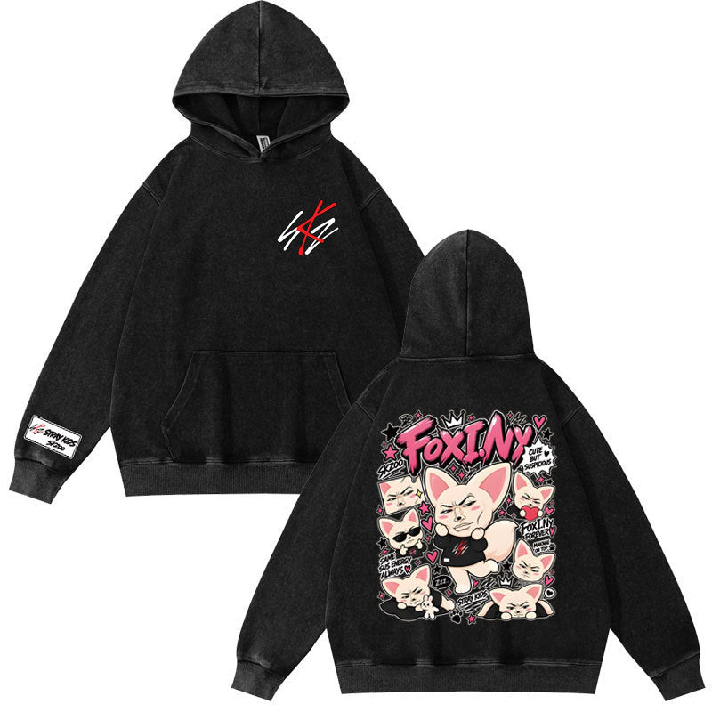 Funny SKZ Graphic Washed Hoodie Top