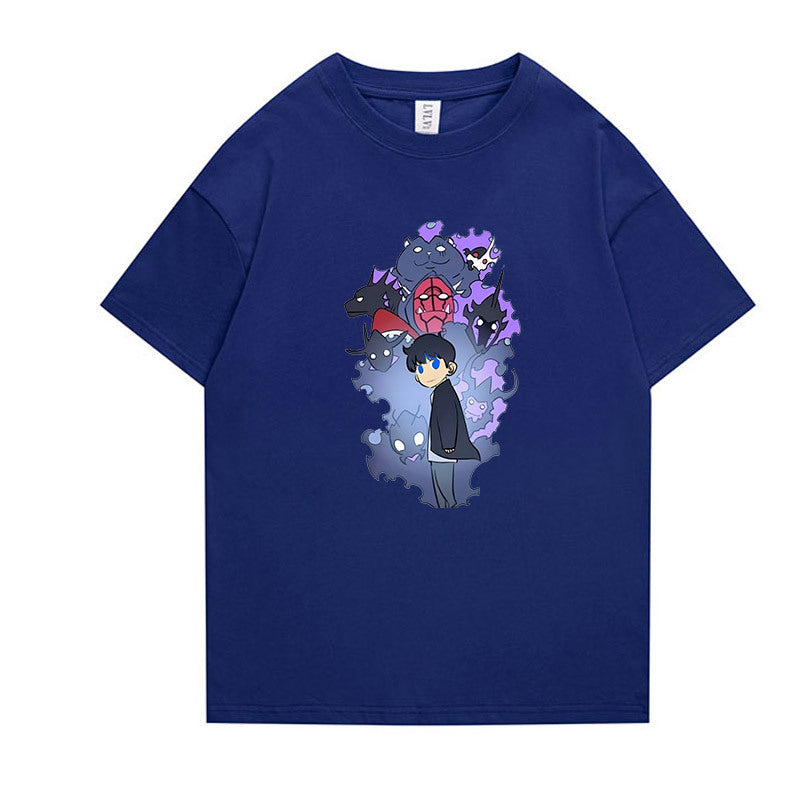 Unisex Anime Print Short-sleeved T-shirt